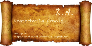 Kratochvila Arnold névjegykártya